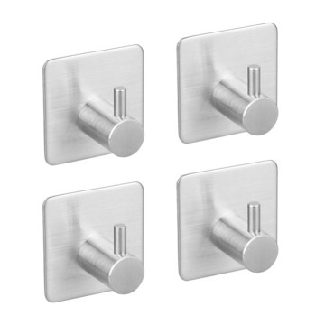 4PCS/Lot Bathroom Hook 3M Self Adhesive Stainless Steel Hooks For Hanging Wall Hanger Key Bag Clothes Coat Kitchen Towel Holder