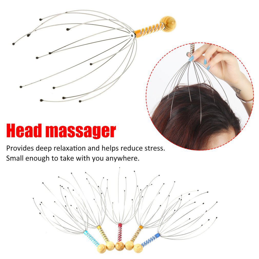 Multifunctional Anti-Stress Head Massager Relieve Paid Stress Release Massage Body Tool Set Home Office Use Health Care