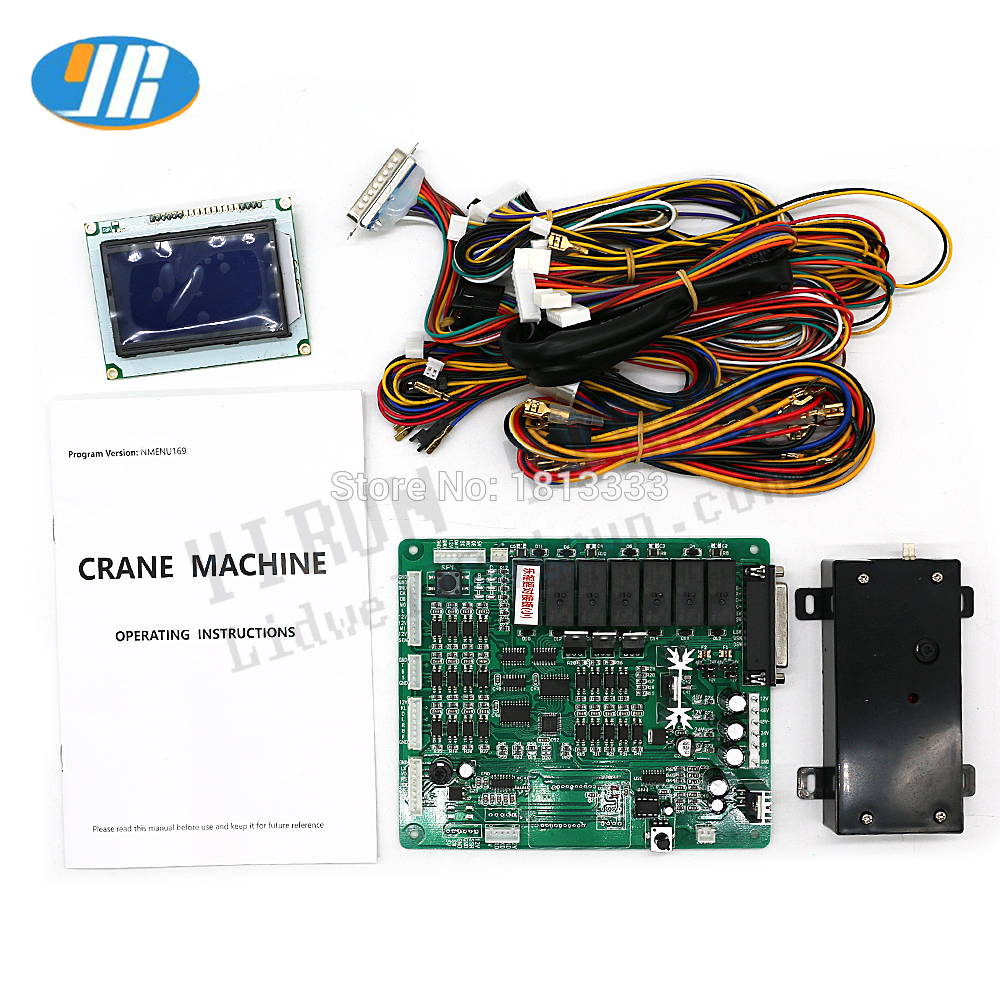 Mini Gantry Claw Crane Machine Game Board With Cable English LCD Display Sensor
