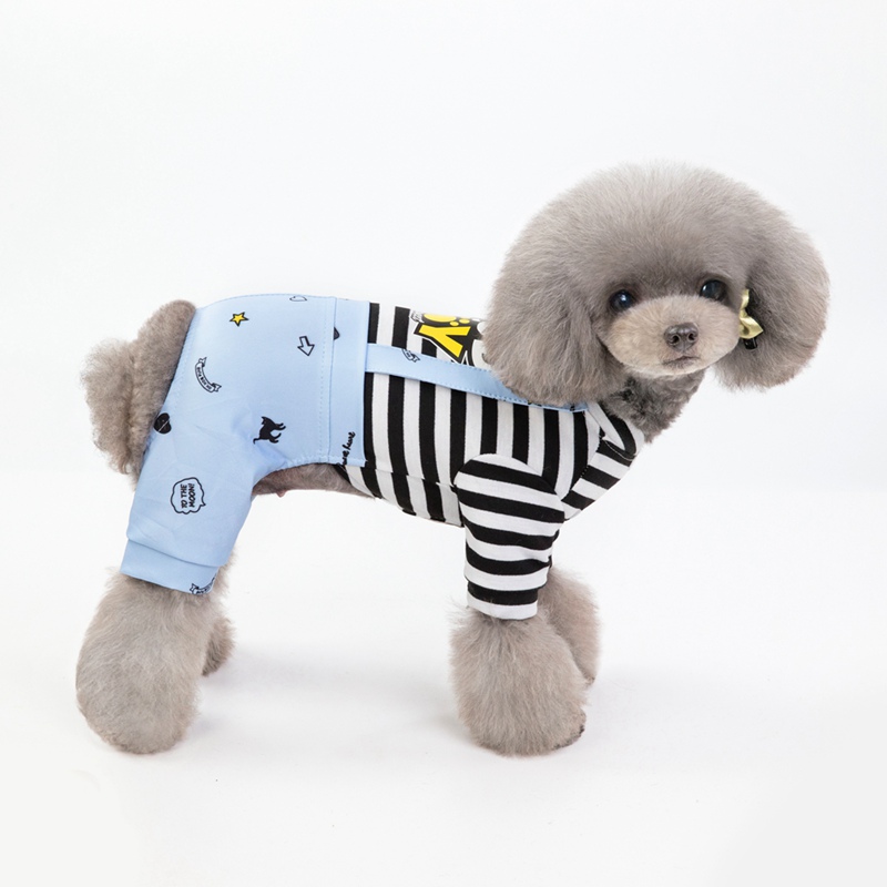 Puppy Cute Clothes Pet Dog Pajamas Pet Overalls Warm Clothes Puppy Coat Cat Printing Shirt Jumpsuit Apparel Costume in stock