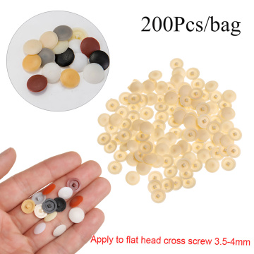200pcs/bag Plastic Nuts Bolts Covers Exterior Protective Caps Practical Self-tapping Screws Decor Cover Furniture Hardware