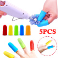 5pcs Silicone Rubber Thumb Finger Tips Protector Grip Student Craft-work Hot Glue Gun Burns AU Glove Cover Sleeve Cap tools new