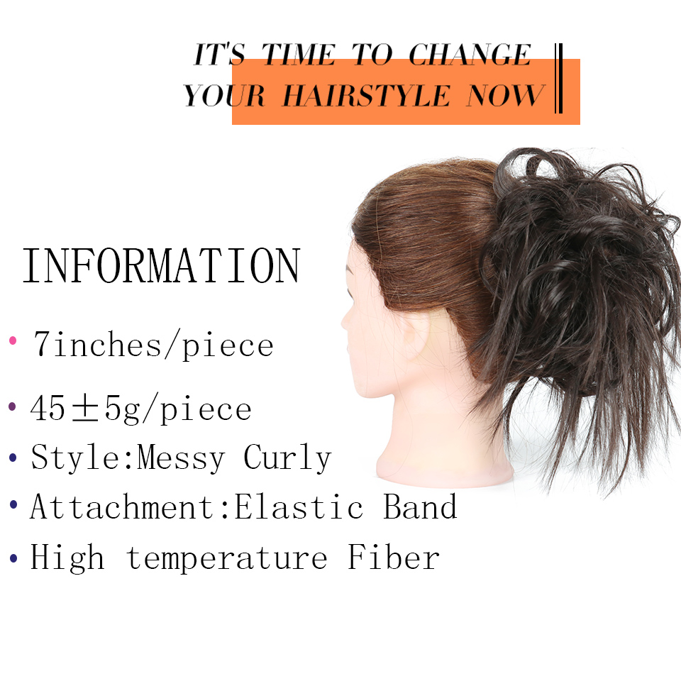 Chorliss Synthetic Messy Chignons Messy Bun Ponytails Resistance Scrunchie Wrap Hair Rope Synthetic Messy Chignon Bun For Women