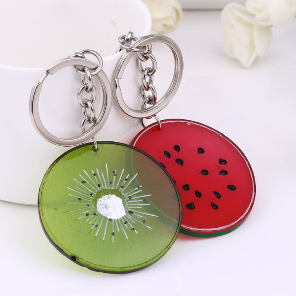 8 Styles! Fresh Fruit Keychain Apple/ Watermelon/ Lemon/ Orange/Pitaya/ Kiwifruit Keyrings Key Holder