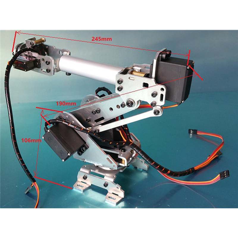 New Arrivals 6DOF Mechanical Robot Full Steel Bearing Arm Claw With Servos For Robotics DIY Children's Toy Robot Arm