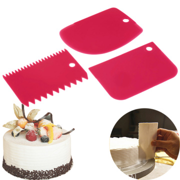 3Pcs/Lot Cream Scrapers Semi-Circular Cake Mold Plastic Scraping Cutter Diy Baking Tool Trapezoidal Sawtooth Scraper CT2248