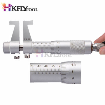 25-50mm Inside Micrometer Caliper Gauge Inside Micrometer For Inside Measurement 0.01mm Metric Carbide Ratchet Screw Gauge