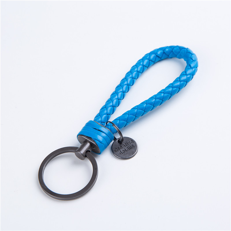 Lofansee 2017 New Arrival Unisex Braided Leather Rope Handmade Waven Keychain Zinc Alloy Key Chain Car Key Ring