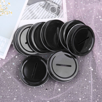 8 Pcs 70mm Mason Jar Lids Metal Stainless Steel Glass Jar Lids Piggy Bank Lid With Coin Slot Glass Bottle Cap Canning Jars Lids