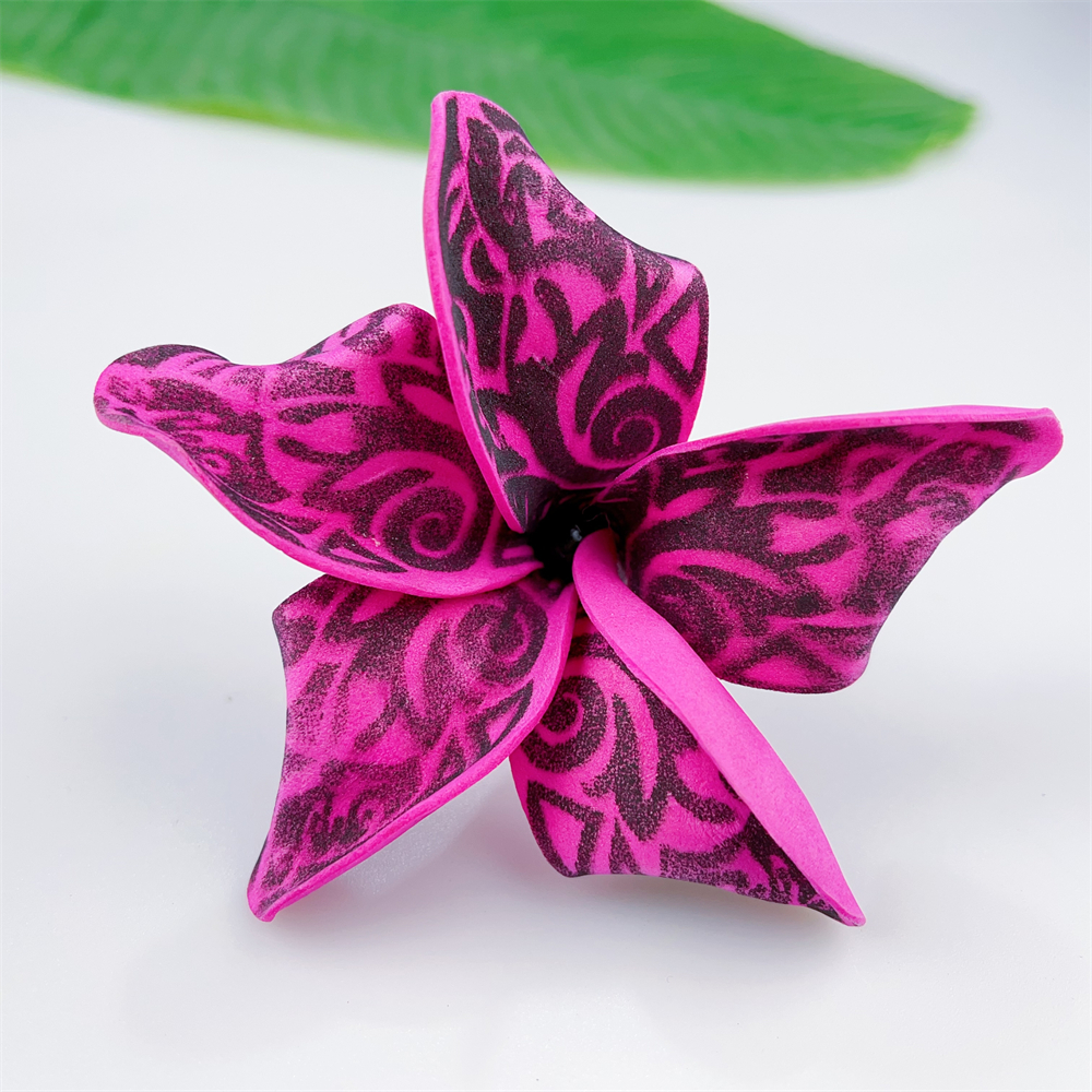 Kn Hf021b Bk Plumeria Hair Pick