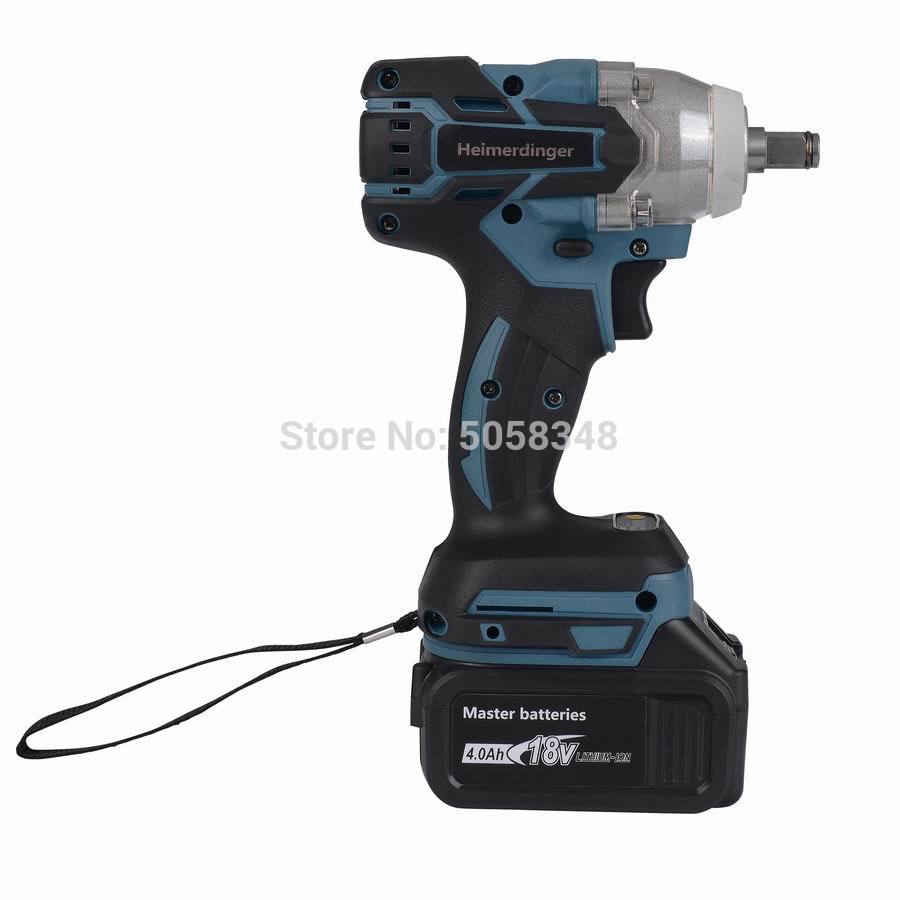 Electric Rechargeable Brushless Impact Wrench Cordless with one 18V 4.0Ah Lithium Battery