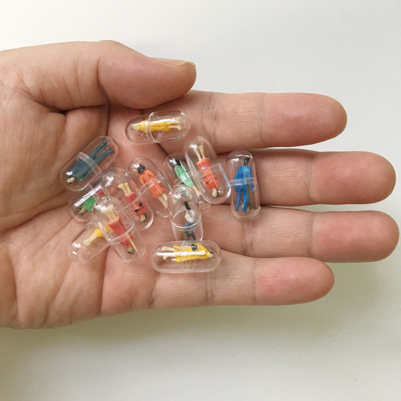 10Pcs/Lot Transparent Capsule Shell Plastic Pill Container Pill Cases Bottle Splitters Capsule Figurines Diy Accessories