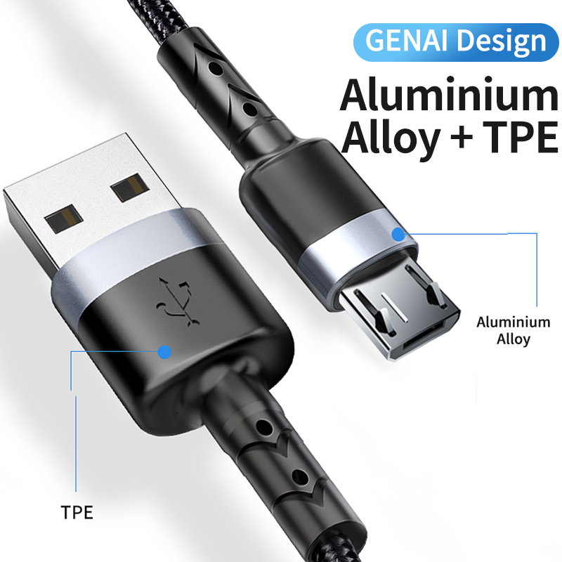 GENAI 3A Cable Micro USB C Type C Fast Charging Cable Type-C Charger Cable For Android Quick Charge Cord Wire For Samsung Xiaomi