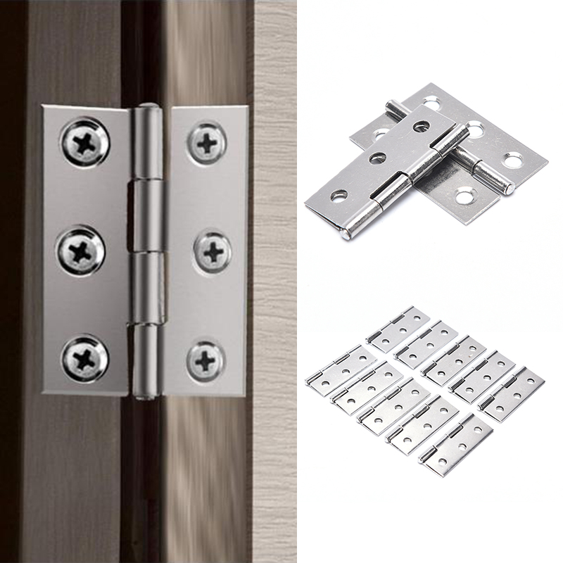 20 Pcs Hardware Stainless Steel Hinges Door Connector Drawer 6 Mounting Holes Durable Furniture Bookcase Window Cabinet Home