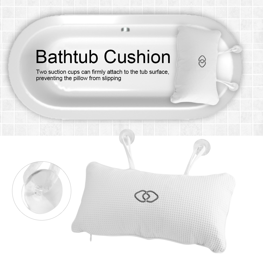 Bath Pillows Non-Slip Bathtub Spa Pillow Bath Cushion With Suction Cups Head Neck Support Neck Bathtub Cushion