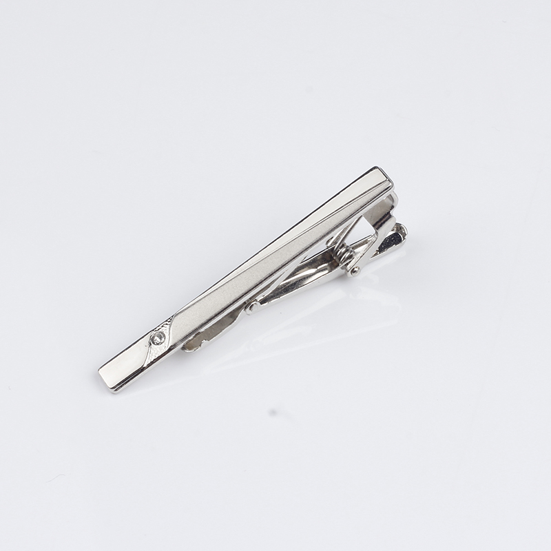 New Arrivel Simple Metal Silver Tie Clip For Men Wedding Necktie Tie Clasp Clip Gentleman Tie Bar Crystal Tie Pin For Mens Gift
