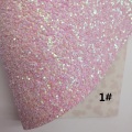 PINK Glitter Fabric, Ostrich Synthetic Leather, flowers Printed Faux Fabric Sheets For Bow A4 21x29CM Twinkling Ming XM005E
