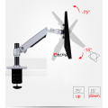DL-7012 10"-27" LCD monitor wall mount bracket TV stand aluminum 360 rotate full motion pivot double stretchable arm 1-10kg