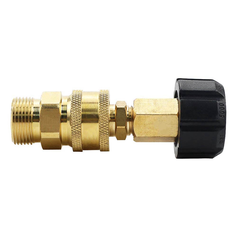 Pressure Washer Adapter Set, Quick Connector, M22 14mm Swivel To M22 Metric Fitting,M22-14 Swivel + 3/8 Inch Plug, 3/8 Inch Quic