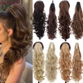 AILIADE Women Long Curly Ombre Claw Ponytail Synthetic Hair Clip In Hair Extension Hairpiece Heat Resistant Pony Tail