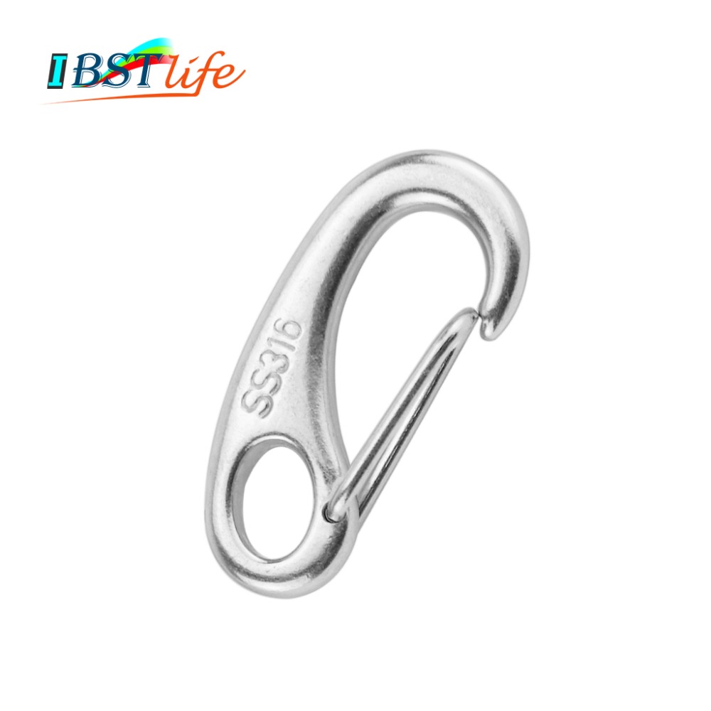 Boat Marine Stainless Steel Egg Shape Spring Snap Hook clips Quick Link Carabiner Buckle eye shackle Lobster Claw outdoor