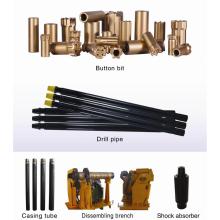 Top hammer casing system drilling tools