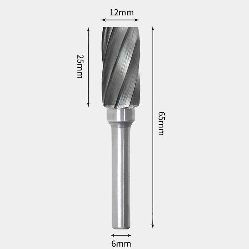 A6-16mm Cylinder Roughing Mills Metal Aluminum Wood Carving Knife Slab Milling Cutter Router Bit Set Woodworking Tools