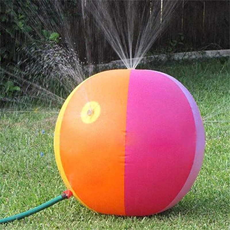 Summer Funny Game Water Play Equipment Jet Ball Inflatable PVC Spray Beach Ball Party Lawn Toy Ball Water Outdoor Indoor Garden