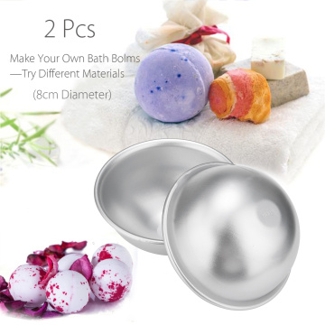 1 Pair 8cm 3D Metal Ball Sphere Shape Bath Bomb Mold Bath Bomb Ball Maker Handmade Ball Mould Manual DIY Bathing Tool Accessorie