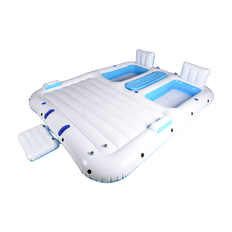 Custom Inflatable Island Floating lounge 4 person Island