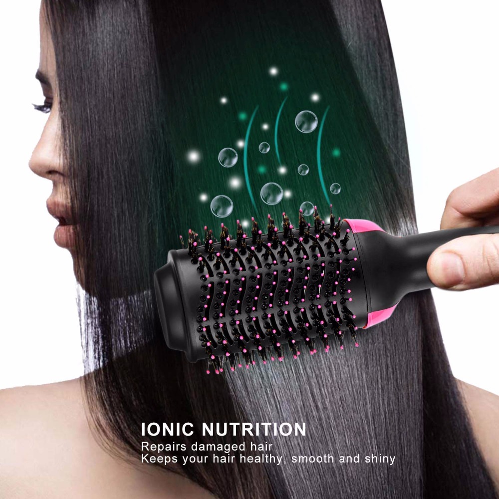 One Step Hair Dryer Brush Volumizer 2 In 1 Hair Straightener Curler Comb Electric Blow Dryer With Hair Comb Hot Air Curling Iron