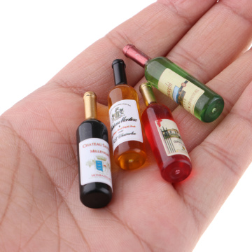 1/12 Dollhouse Wine Bottles Kitchen Accessories 6pcs Mini Wine Champagne Beer Bottles Set for Pub Bar Decor Ornament Kids Gifts