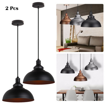 Set of 2 Retro Industrial Pendant light Pendant Lamp Light Fixtures Hanging Dinning Room Vintage Lights Cover Lampshade Loft Bar