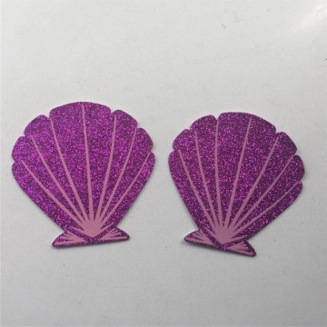 10pairs/lot Disposable Nipple Covers Purple glitter shell Sexy Tape Stick On Bra Pad Pastie.Intimate Accessories Nipple