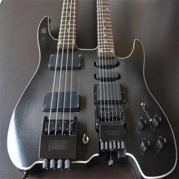 Double neck 4 string bass and 6 string guitar, black and white binding, free mail, custom made support