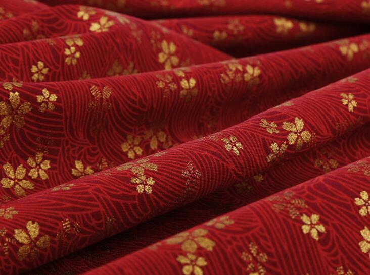 50*150cm Japanese Style Kimono 100% Cotton Fabric Gilding Printing Dress Patchwork Home Textile Material ,1Yc13510