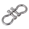 5Pcs M5 Silver 304 Stainless Steel Anti-rust Screw Pin Anchor Bow Shackle Clevis European Style