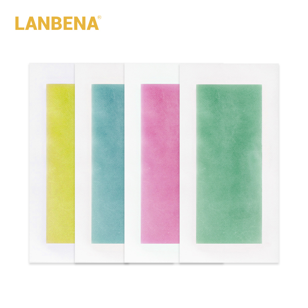 LANBENA 20pcs Summer Professional Hair Removal Wax Strips For Depilation Double Sided Cold Wax Paper For Bikini Leg Body Face