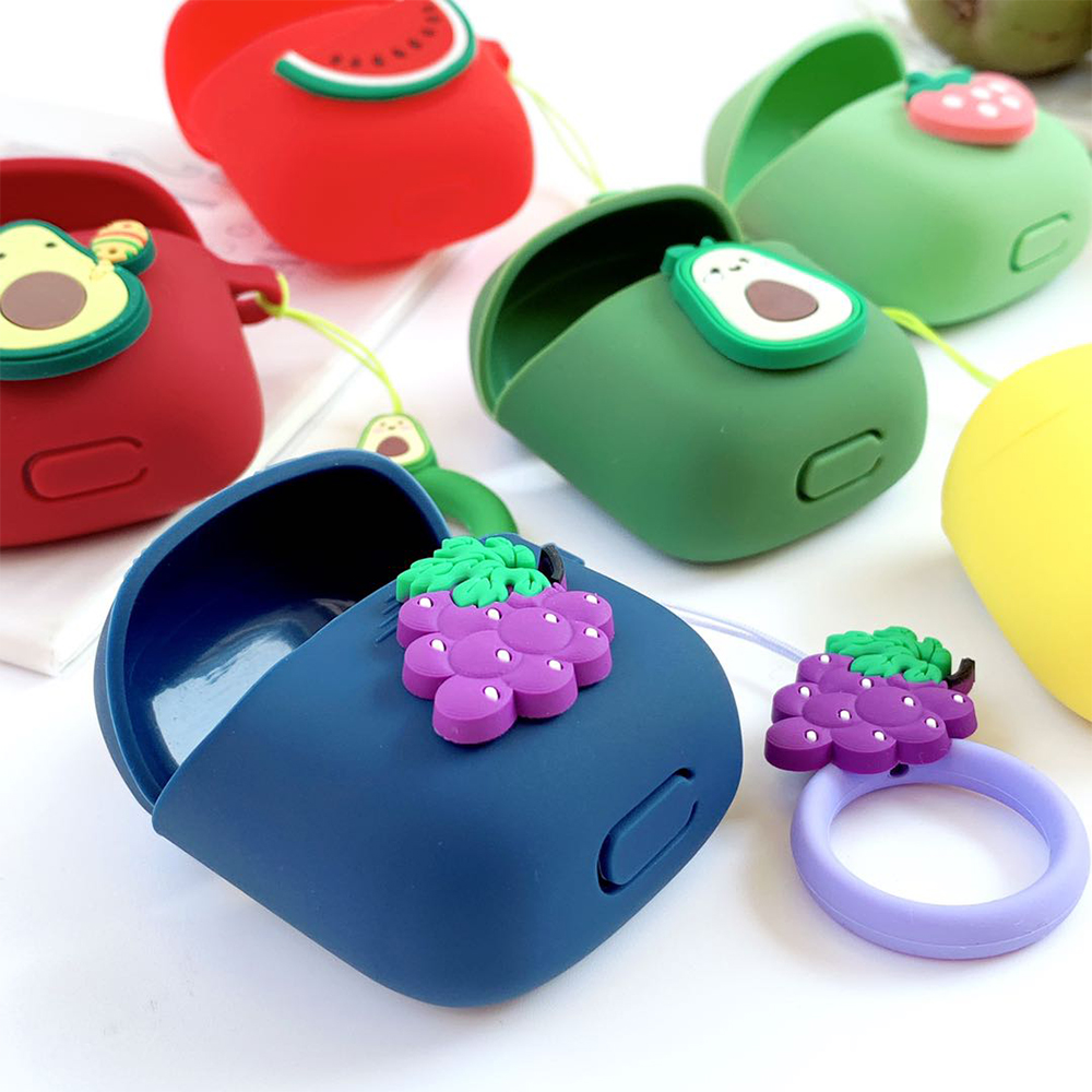 Cute Fresh Fruit Cover for JBL TUNE 220TWS Case Bluetooth Earphone Case for JBL TUNE 225TWS Earphone Case Box with Finger Ring