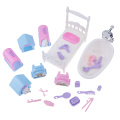 Mini Bathroom Miniatures Furnitures Kits Set For DIY Plastic DollHouse Kids Toy Decor Doll Gift for Children