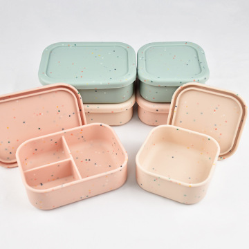 Speckled Silicone Bento Lunch Box Set Kids Adults