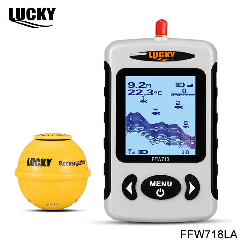 Lucky FFW718& FFW718LA Wireless Portable Fish Finder 45M/145FT Sonar Depth Sounder Alarm Ocean River Lake