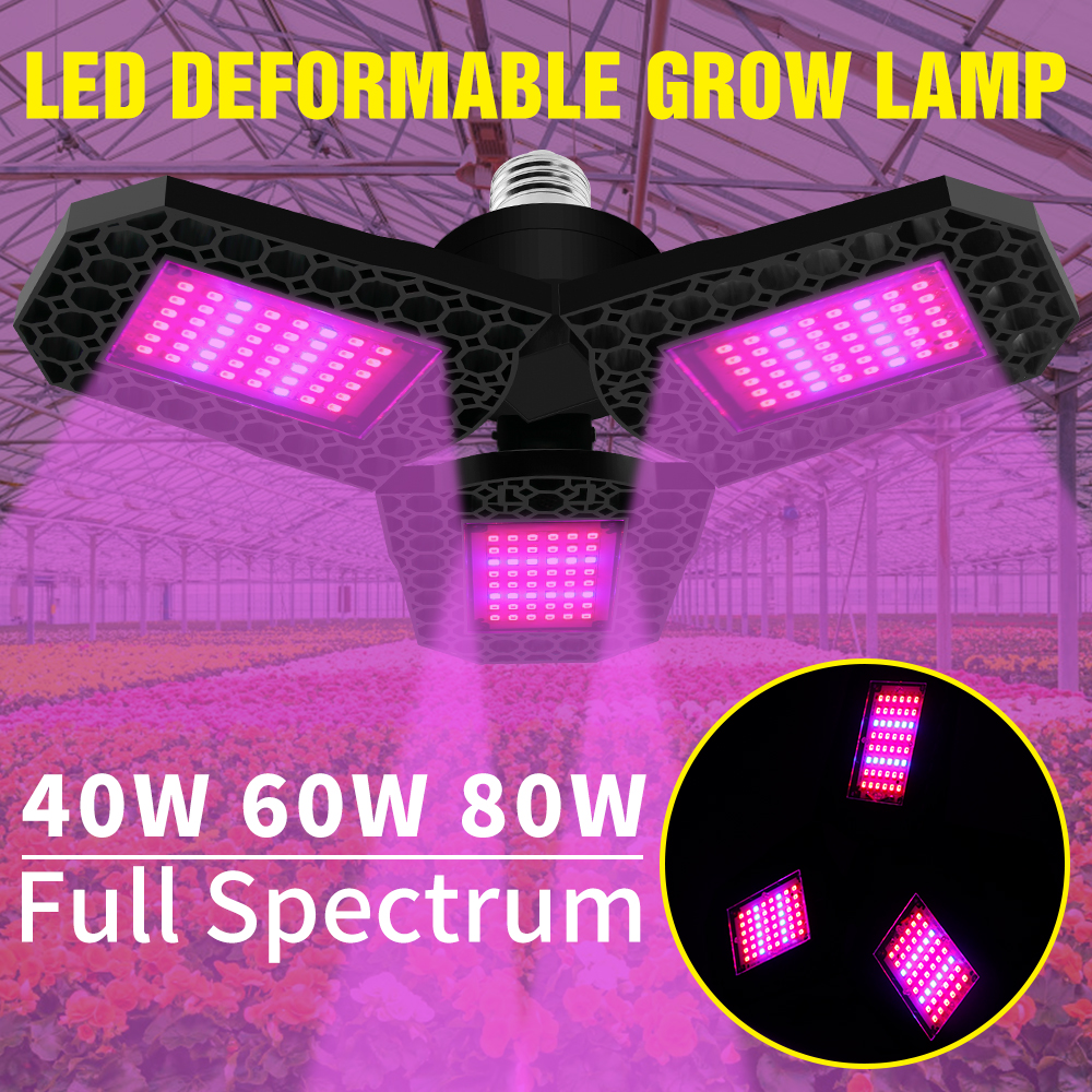 E27 Plant Lamp LED Full Spectrum Flower Seed Growing Light 40W 60W 80W Hydroponics System Phyto Lamp LED Seedling Fito Lampada