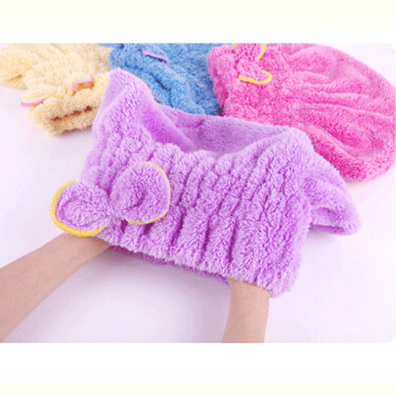 1pc Shower Bathing Quick Dry Hair Drying Hat Bathing Sanitary Ware Suite Accessories Bath Microfiber Fabric Cap