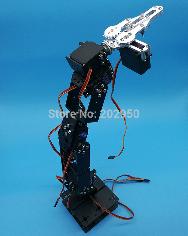 1set DIY 6 DOF 3D Rotating Metal Mechanical Manipulator Robot Arm Kit For Smart Car Arduino Robot Parts Teaching Platform