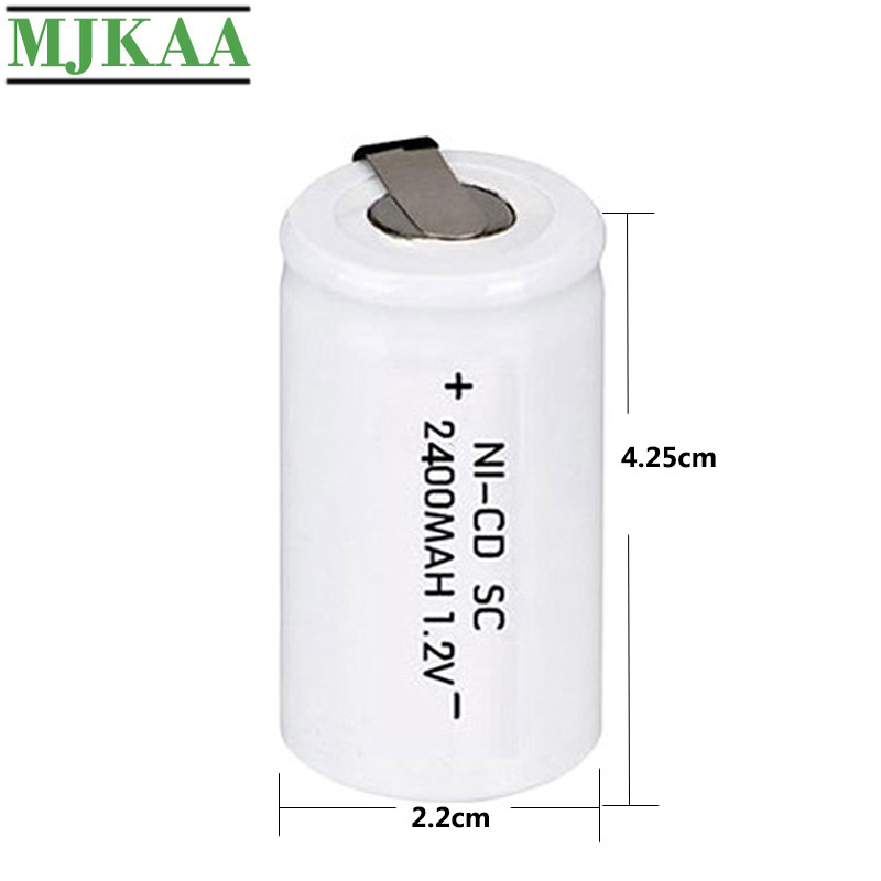 MJKAA 15Pcs SC 2400mAh 1.2V Ni-CD Rechargeable Battery Replacement Nickel Metal Hydride Batteries for Electric Drill Screwdriver