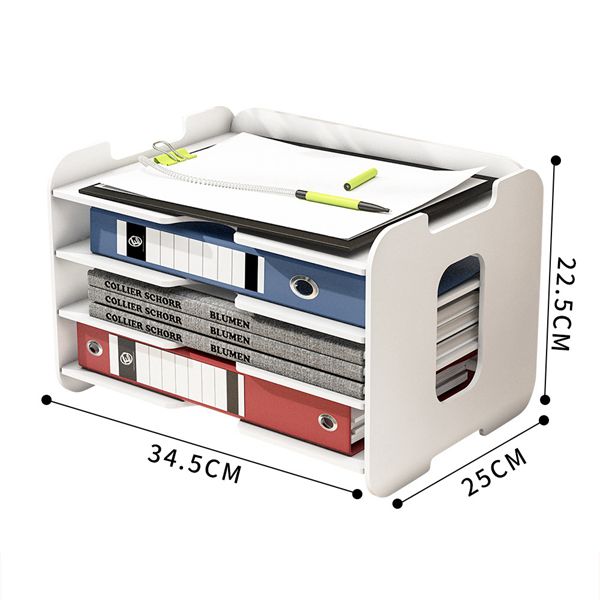 Office Desktop Accessories Organizer Desk File Organizer with 3 Paper Trays for Desktop File Shelf Storage