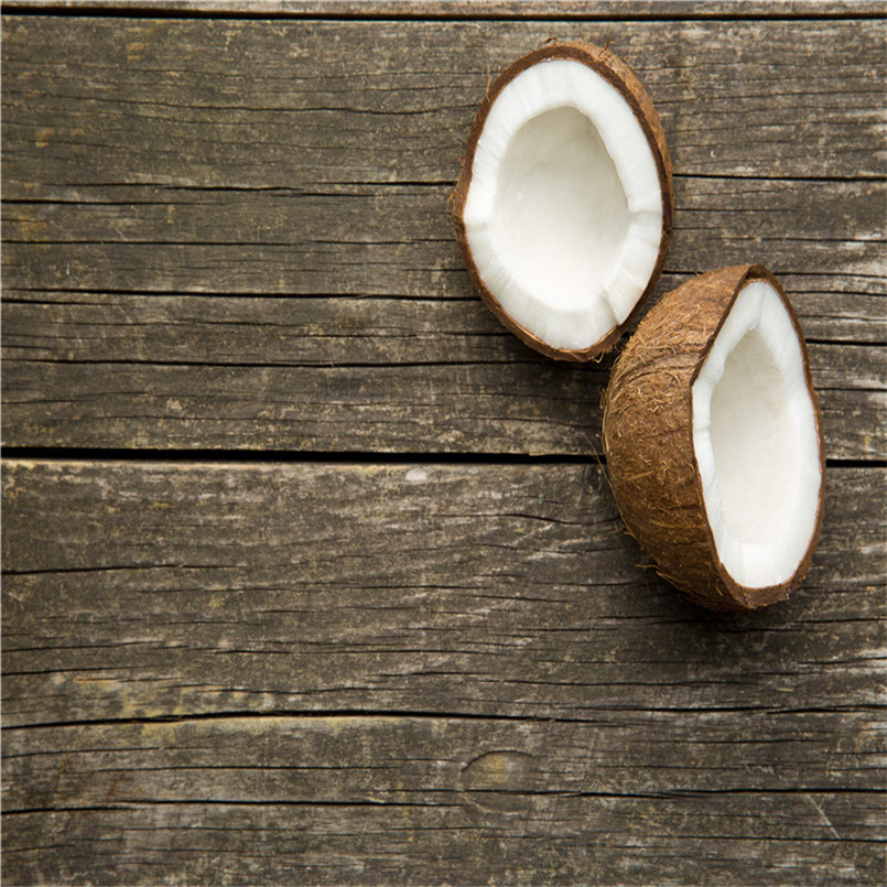 Nitree Vinyl Photography Props Backdrop Wood Grain Wood Floor Fresh Fruit Coconut Food photography Background