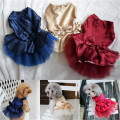 Princess Dog Dresses high-luminance color Dog Clothes Bow Tutu Princess Dress Puppy Lace Skirt Wedding Party Pet Apparel