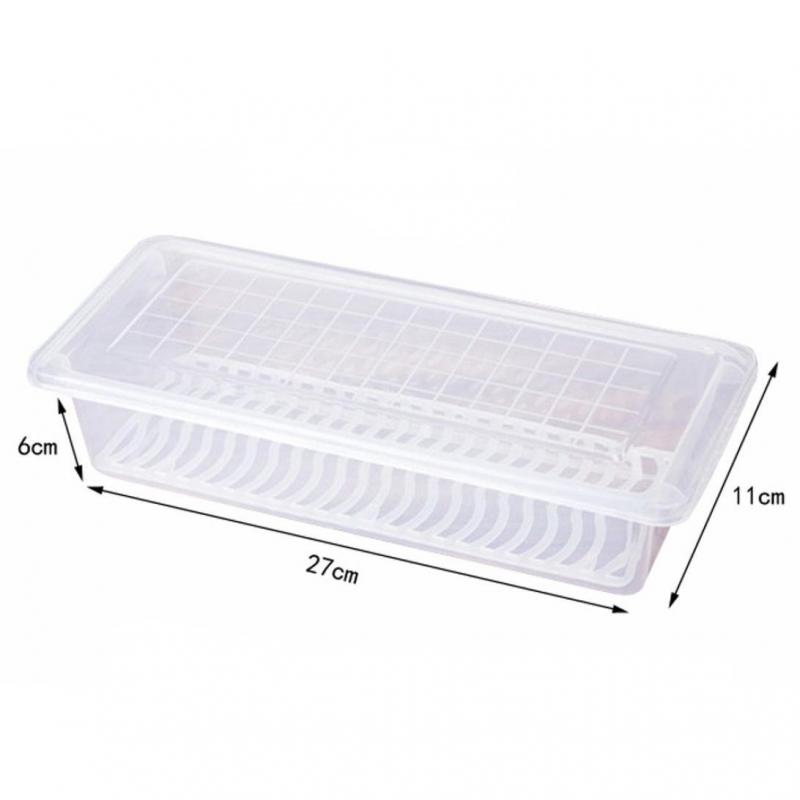 Food Fresh Storage Box Containers Kitchen Fridge Organizer Case Removable Drain Plate Tray For Keep Fruits Vegetables Meat Fish